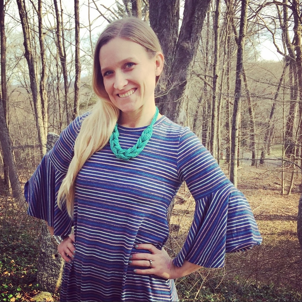 Bell Sleeve Ruffle Dress